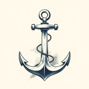 Painterly Anchor Tattoo