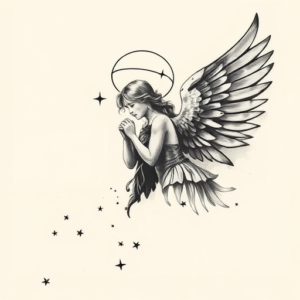 Painterly Angel Tattoo