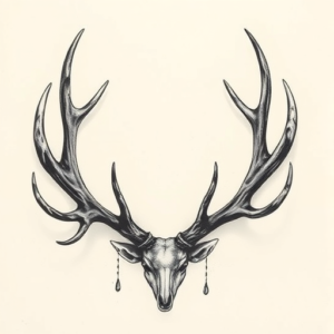 Painterly Antler Tattoo