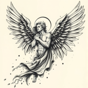 Painterly Archangel Tattoo