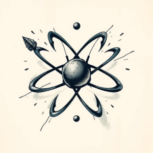 Painterly Atomic Tattoo