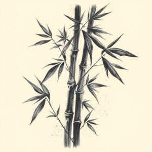 Painterly Bamboo Tattoo