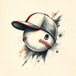 Painterly Baseball Tattoo