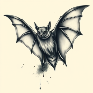 Painterly Bat Tattoo