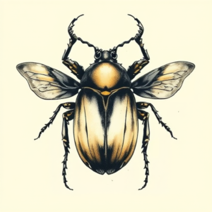 Painterly Beetle Tattoo