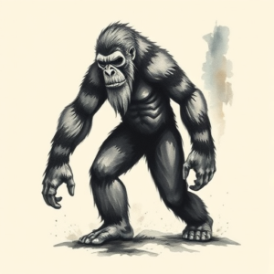 Painterly Bigfoot Tattoo
