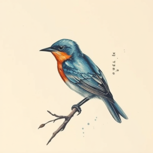 Painterly Bluebird Tattoo