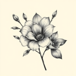 Painterly Botanical Tattoo