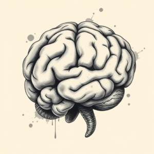 Painterly Brain Tattoo