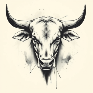 Painterly Bull Tattoo
