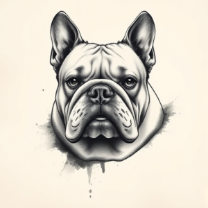 Painterly Bulldog Tattoo