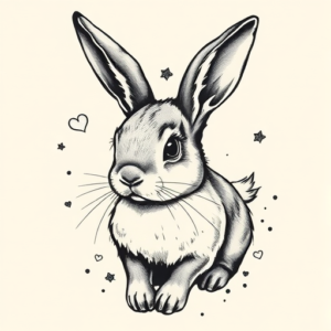 Painterly Bunny Tattoo
