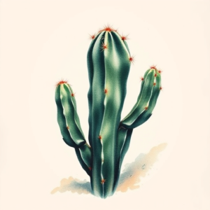 Painterly Cactus Tattoo