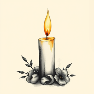 Painterly Candle Tattoo