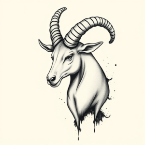 Painterly Capricorn Tattoo