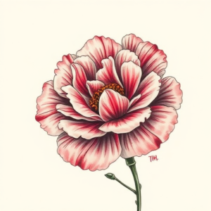 Painterly Carnation Tattoo