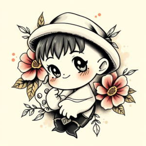 Painterly Cartoon Tattoo