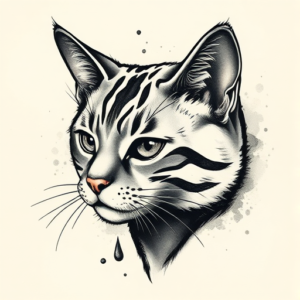Painterly Cat Tattoo
