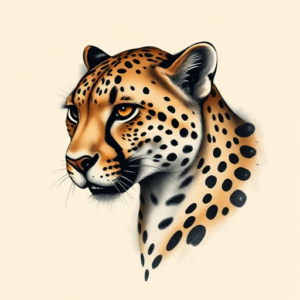 Painterly Cheetah Tattoo