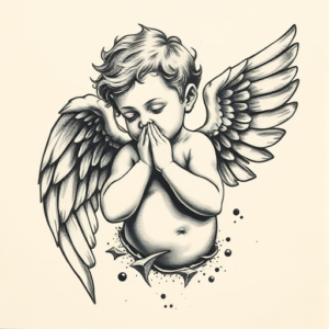 Painterly Cherub Tattoo