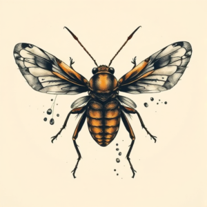 Painterly Cicada Tattoo