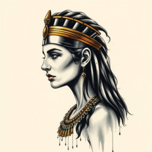 Painterly Cleopatra Tattoo