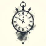 Painterly Clock Tattoo