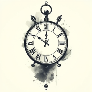 Painterly Clock Tattoo