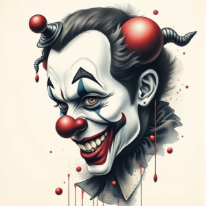 Painterly Clown Tattoo