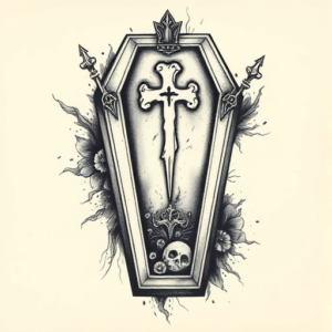 Painterly Coffin Tattoo
