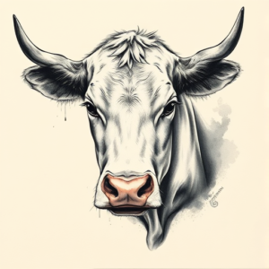 Painterly Cow Tattoo