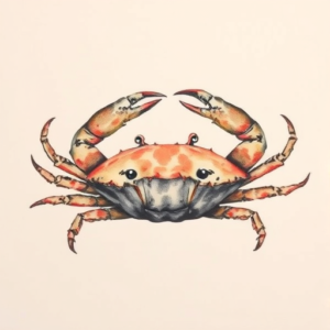 Painterly Crab Tattoo