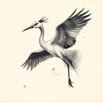 Painterly Crane Tattoo
