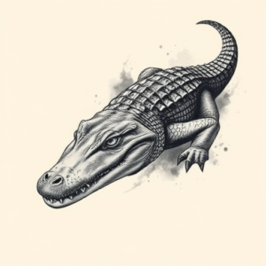 Painterly Crocodile Tattoo