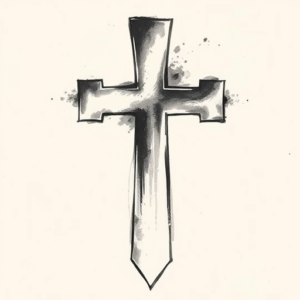 Painterly Cross Tattoo