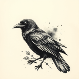 Painterly Crow Tattoo