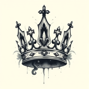 Painterly Crown Tattoo