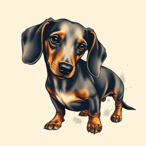 Painterly Dachshund Tattoo