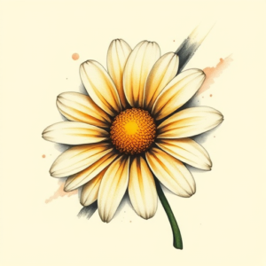 Painterly Daisy Tattoo