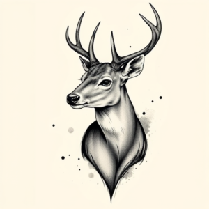 Painterly Deer Tattoo