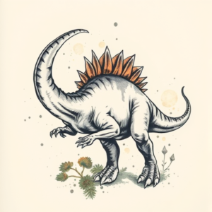 Painterly Dinosaur Tattoo