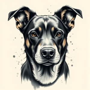 Painterly Dog Tattoo