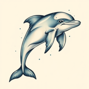 Painterly Dolphin Tattoo