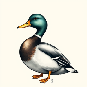 Painterly Duck Tattoo