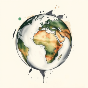 Painterly Earth Tattoo