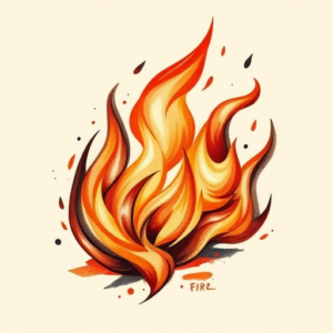 Painterly Fire Tattoo