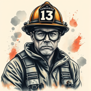 Painterly Firefighter Tattoo