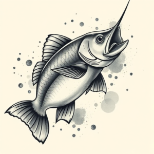 Painterly Fishing Tattoo