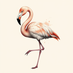 Painterly Flamingo Tattoo
