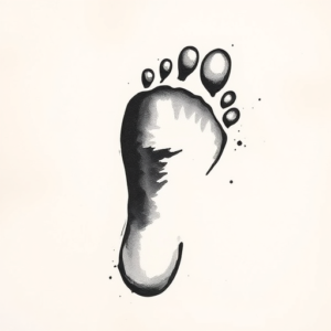 Painterly Footprint Tattoo